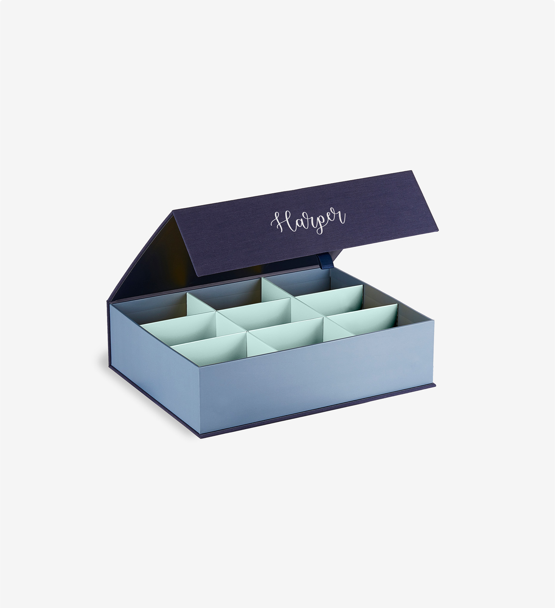 open something blue overflow box personalized with harper.