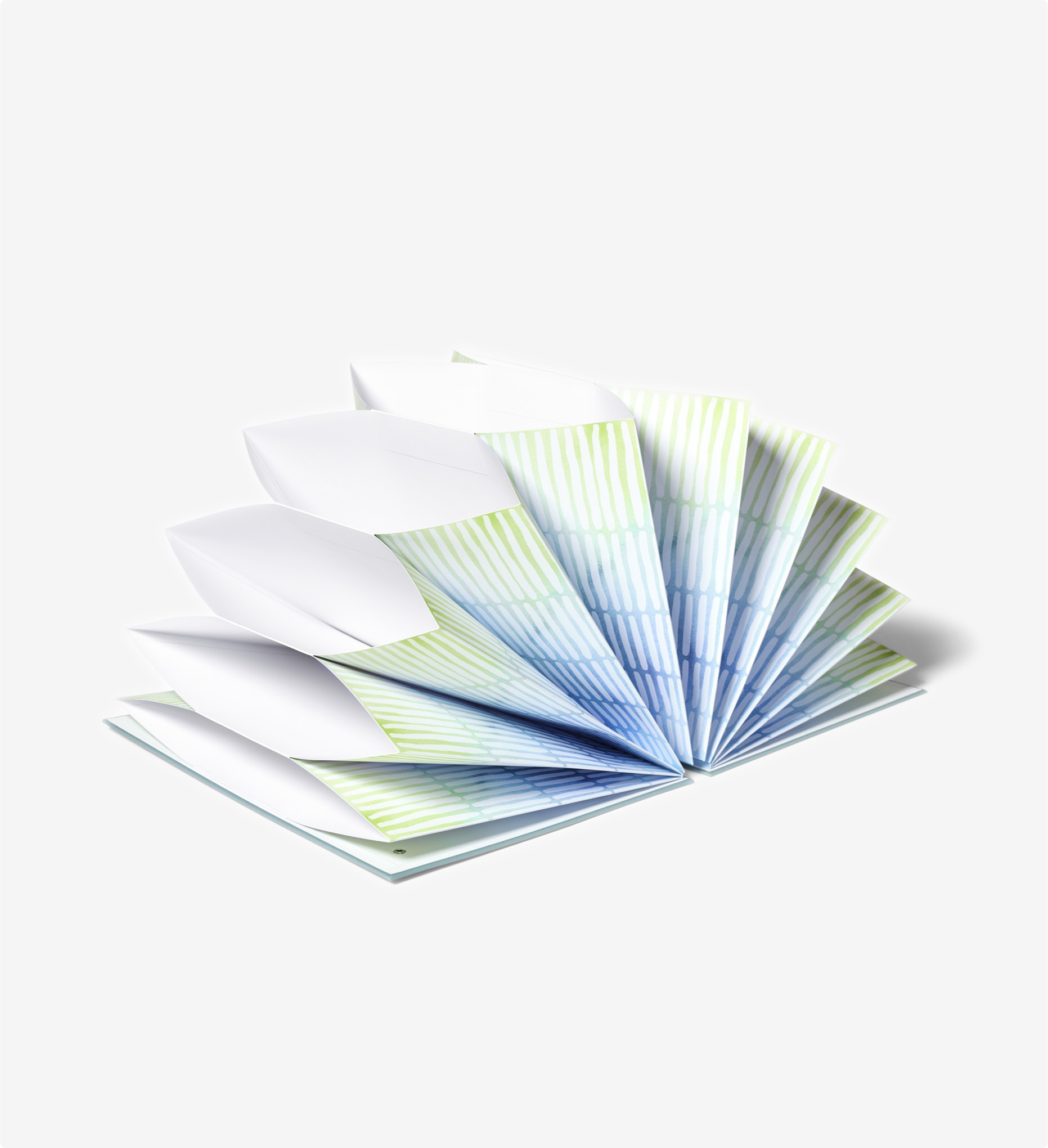 open colorful inside fan folio.