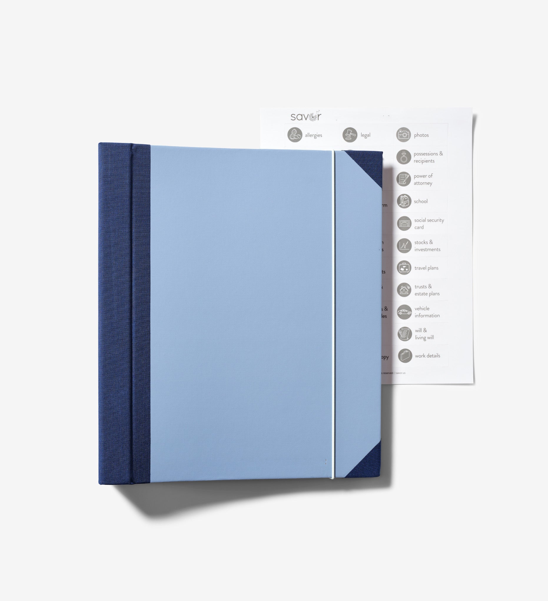 close something blue document organizer folio