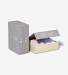 Savor Combo closed Vault keepsake box and overflow box in Slate, both boxes read 'Adelaide''