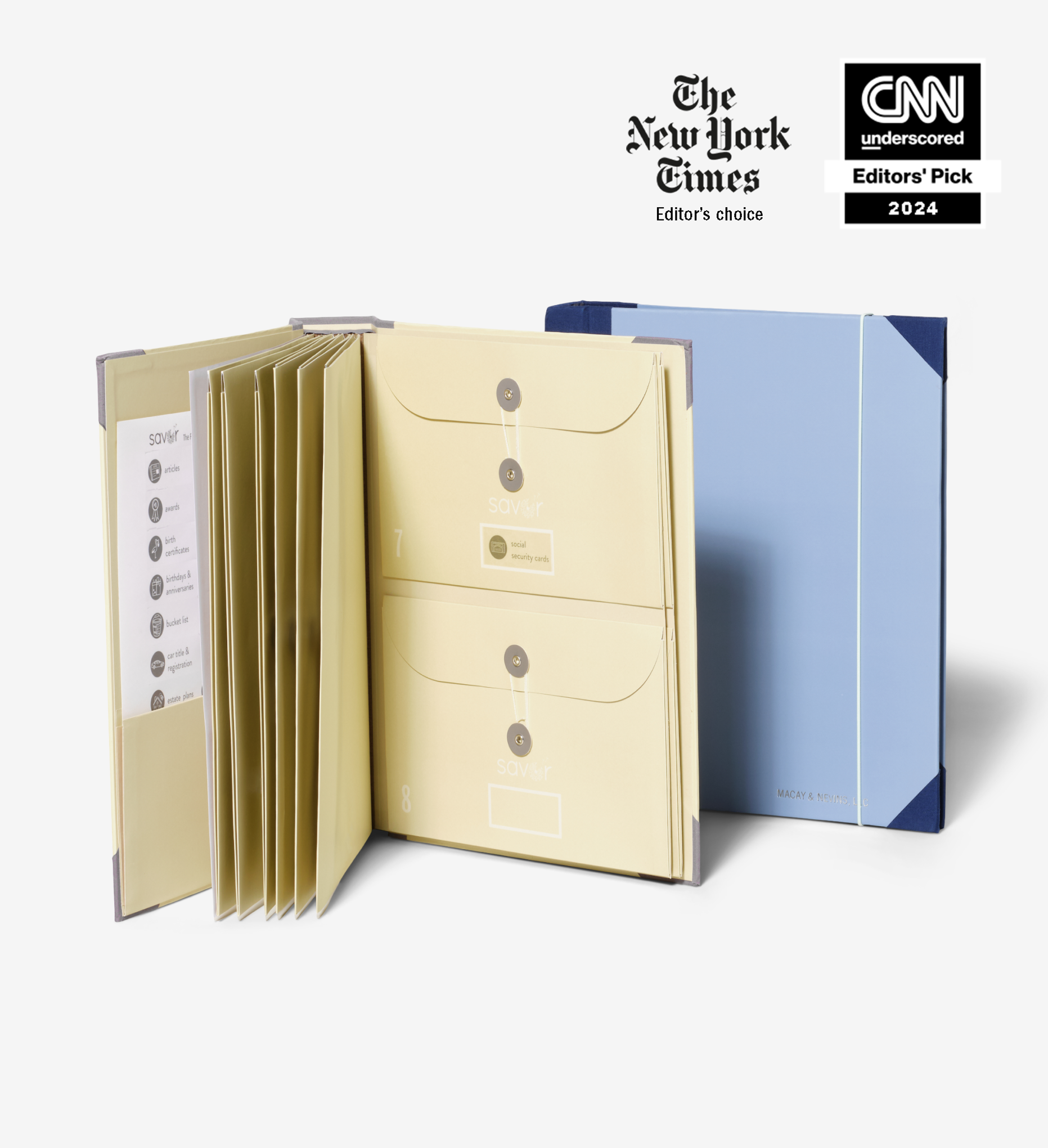 Savor The Folio Document Organizer Something Blue / Deboss / One Size
