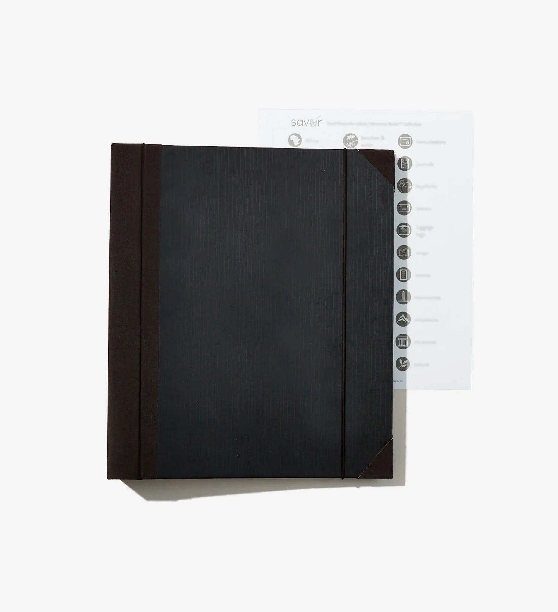 Black folio document organizer closed