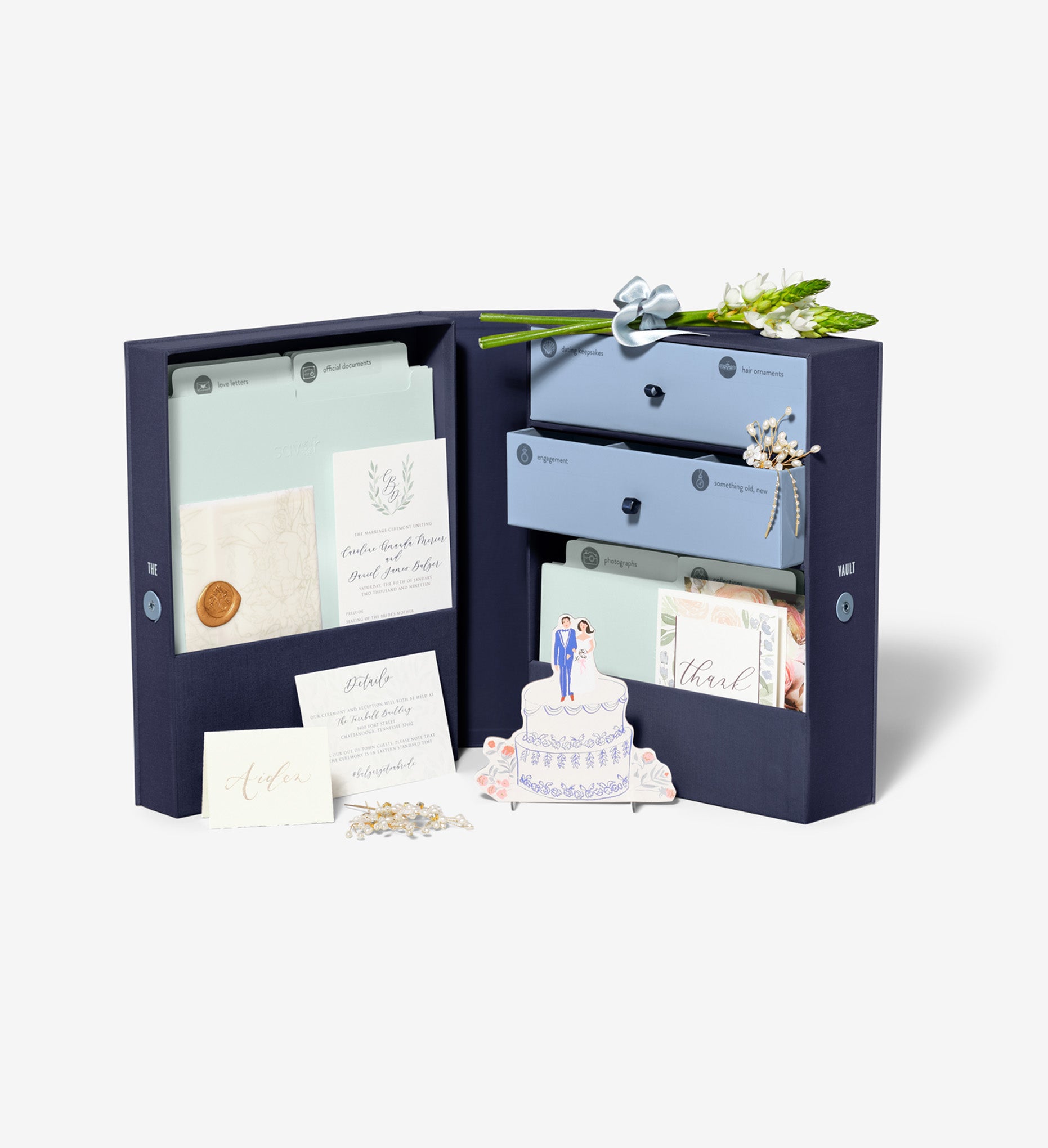 Vault Wedding Keepsake Box in blue