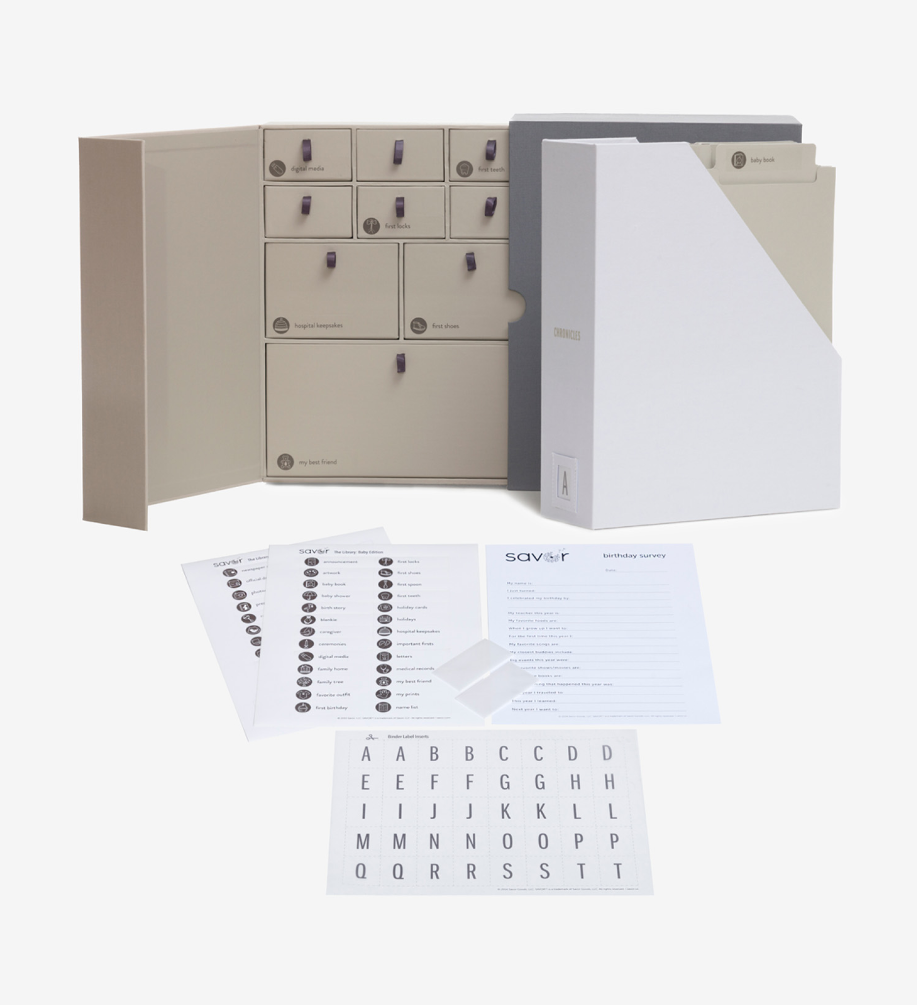 open slate  deluxe keepsake box with accessories.