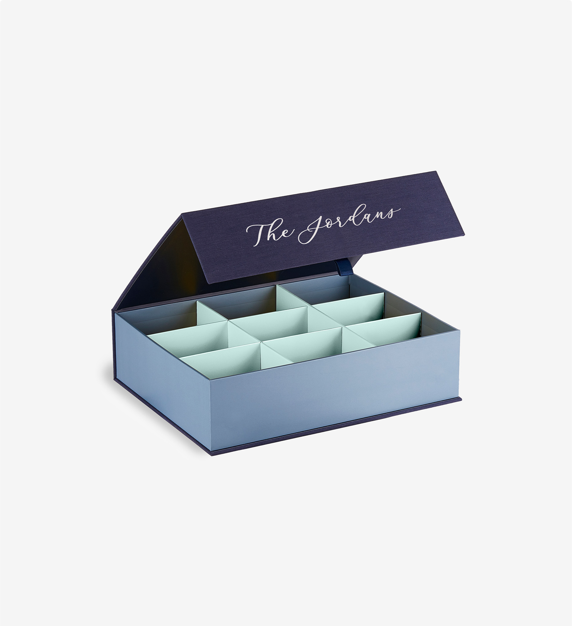 open something blue overflow box personalized with laura.