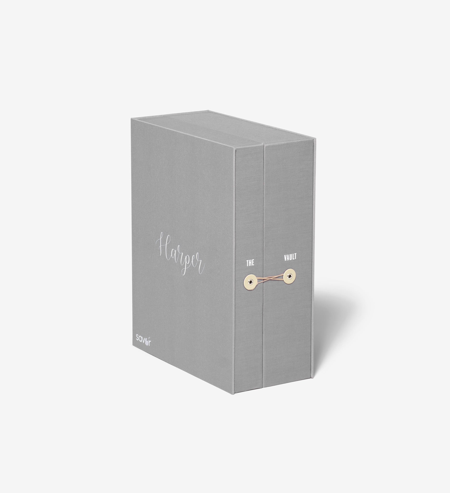 closed slate pet vault keepsake box with harper personalization.