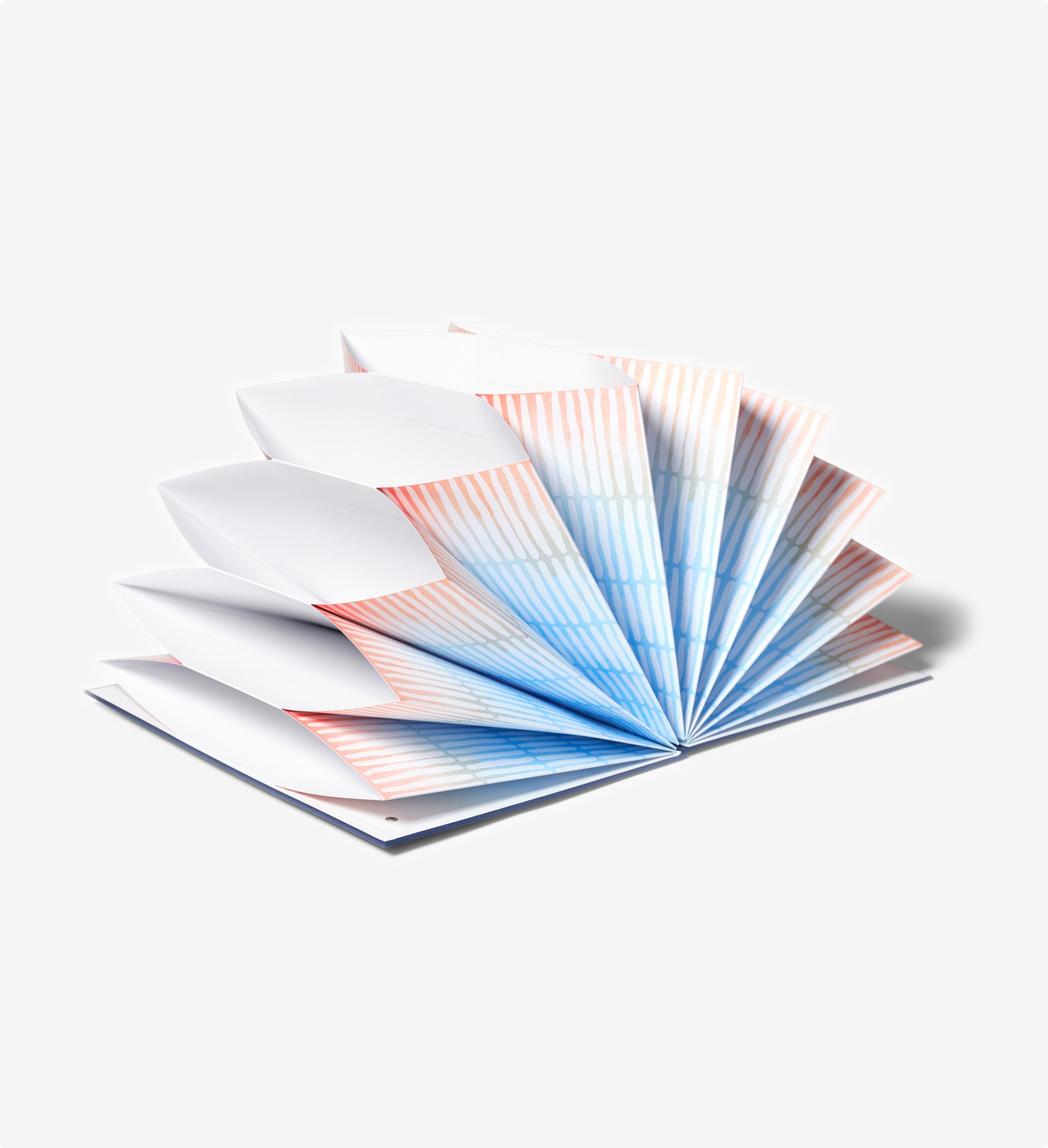 Savor fan folio open something blue with colorful interior