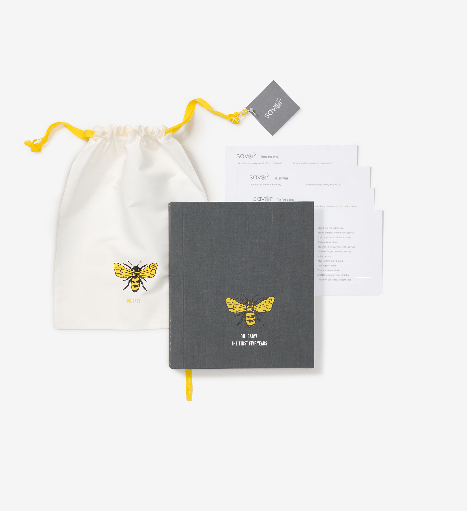 Savor Baby Book gray closed