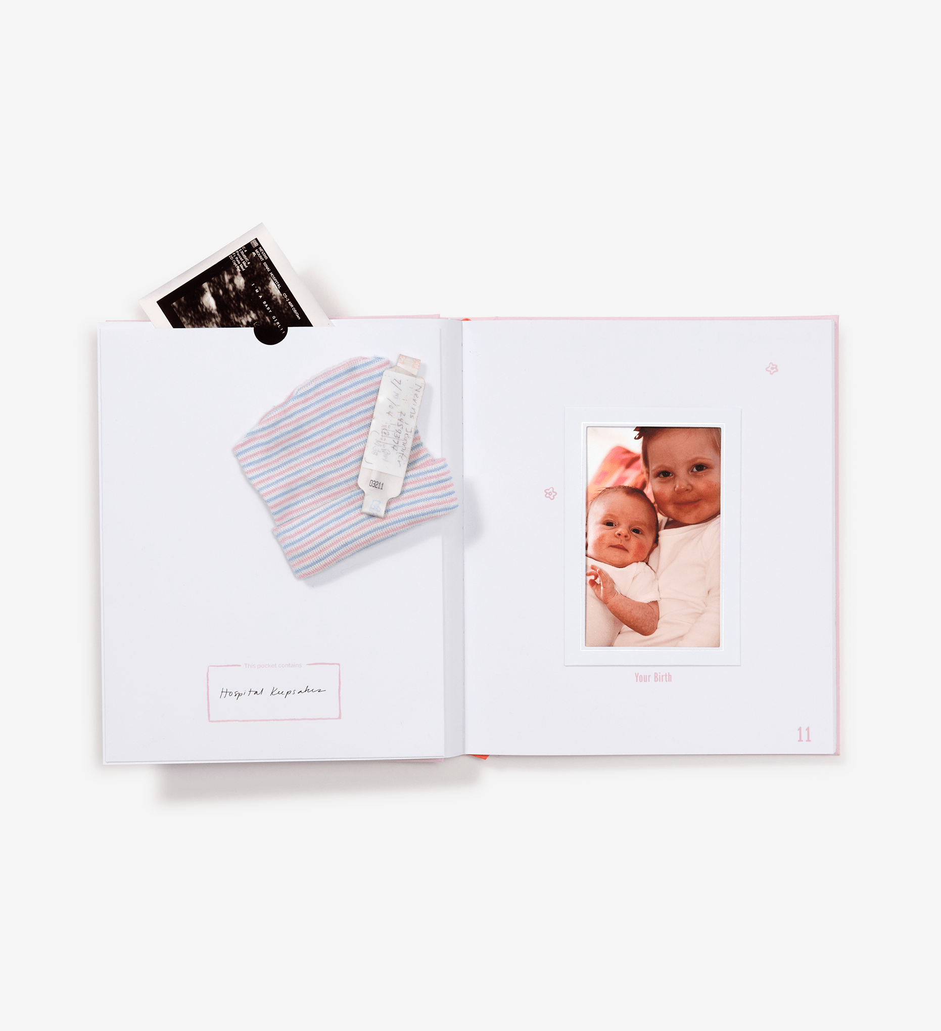 Savor baby book open with picture