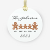 a christmas ornament personalized with laura and 5 gingerbread cookies
