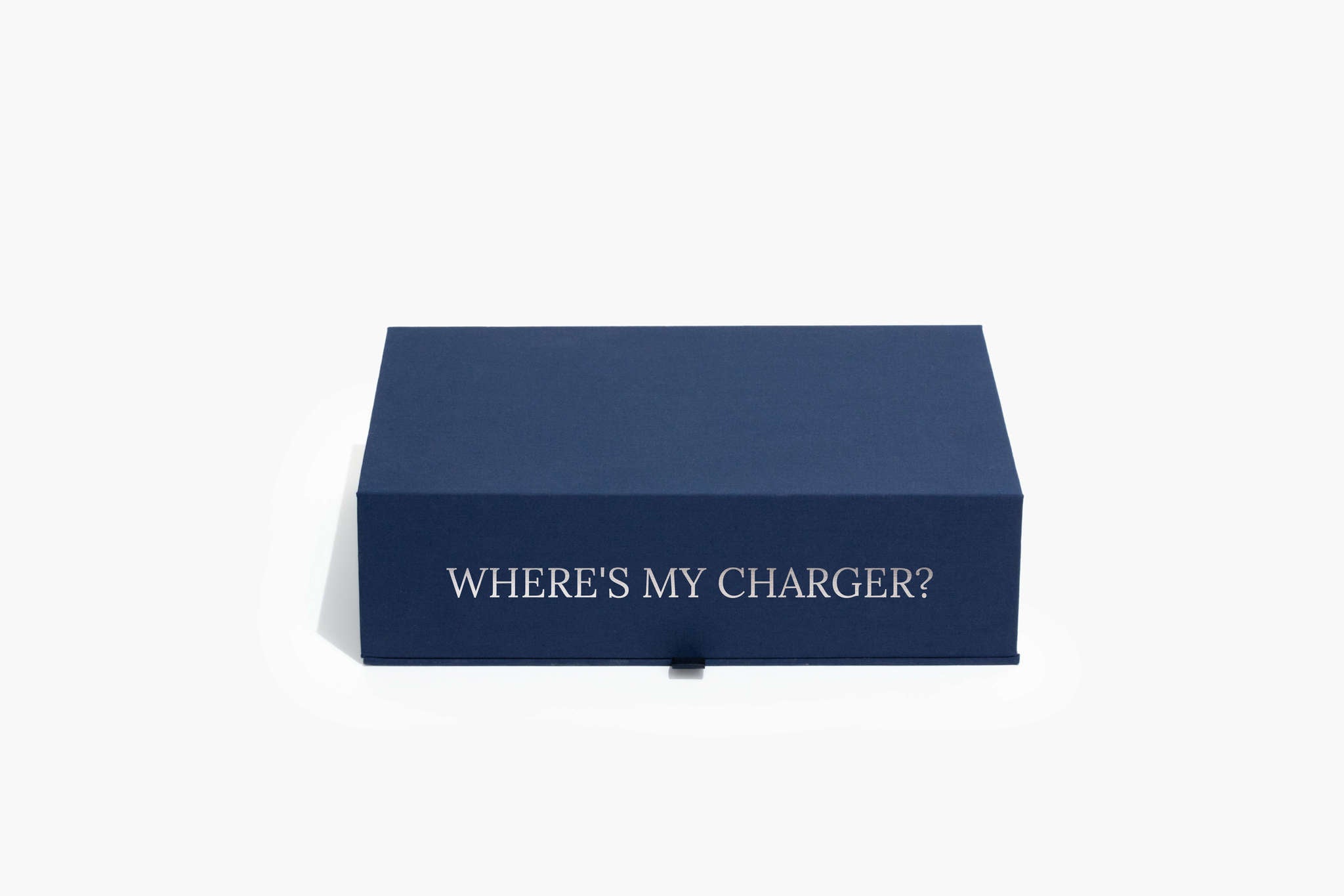 closed something blue safe deposit box personalized with where's my charger?