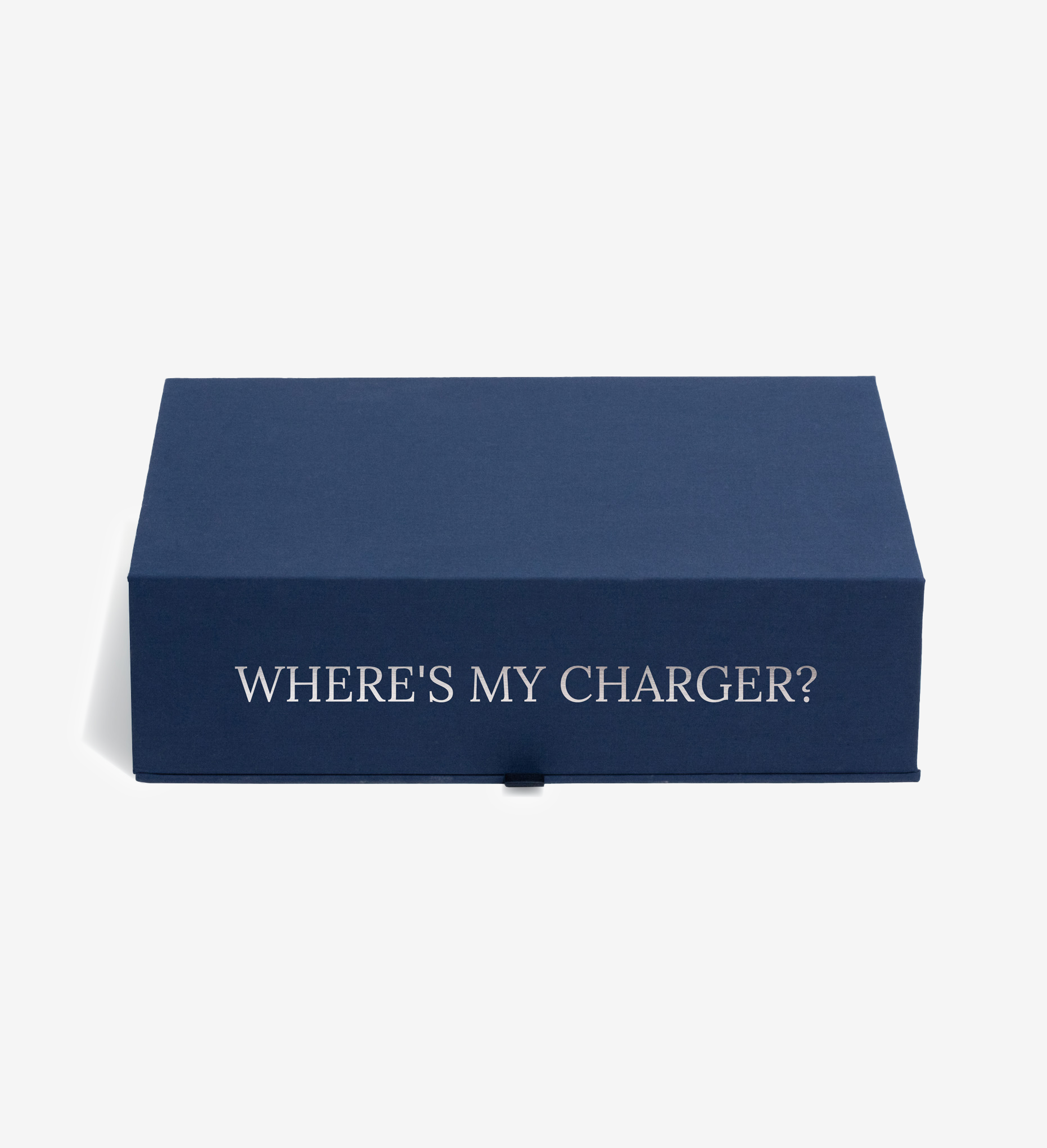 closed something blue safe deposit box personalized with where's my charger