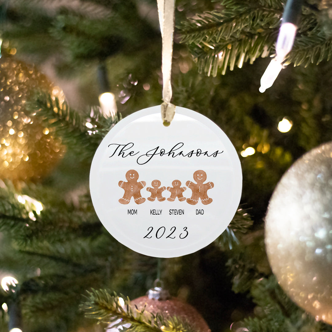 Personalized christmas ornament on a tree