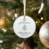 Personalized christmas ornament on a tree