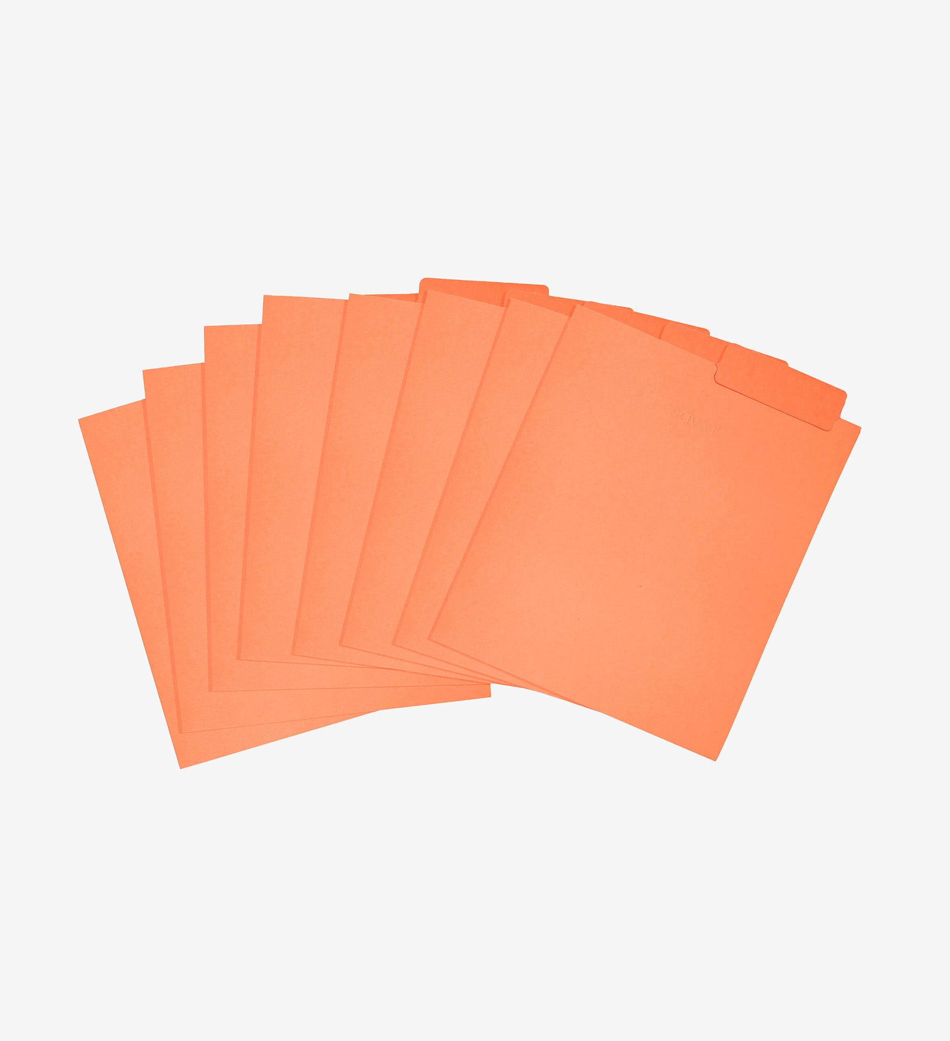 Tangerine file folders.