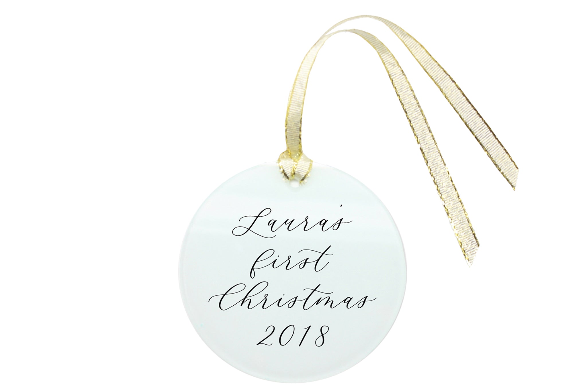 christmas ornament personalized with laura.