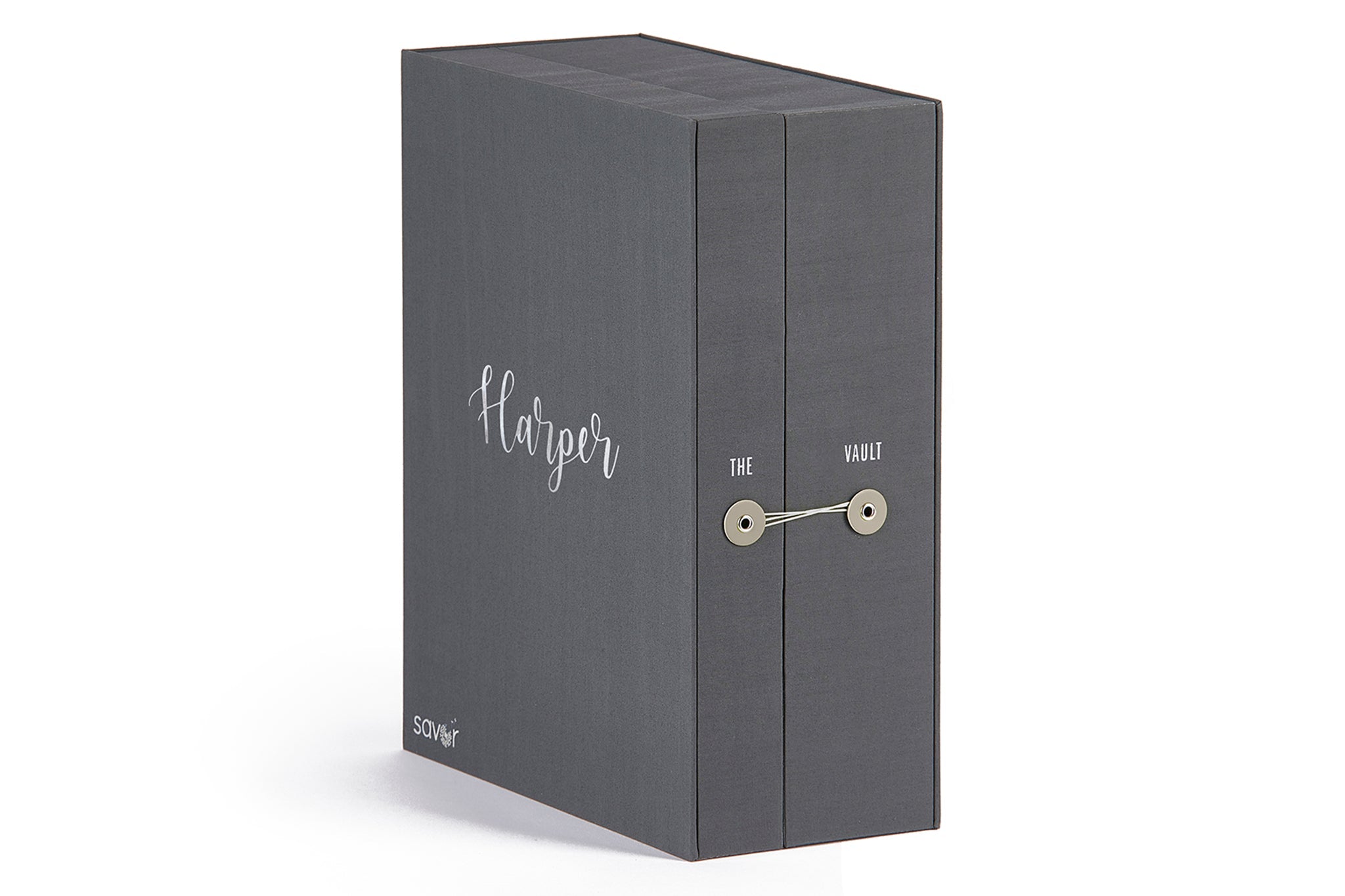 closed slate graduate vault keepsake box with harper personalization