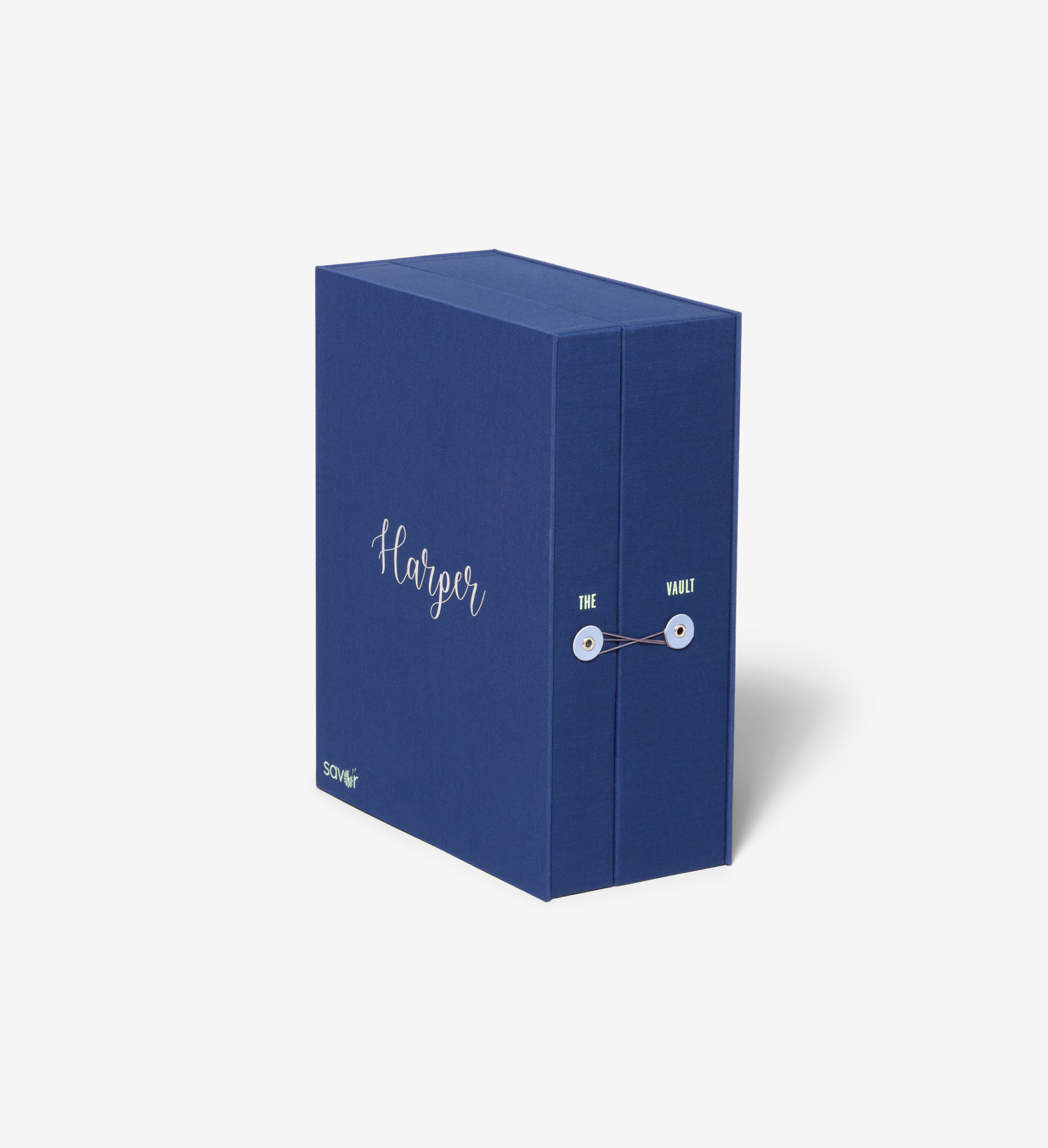 closed something blue vault keepsake box with harper personalization